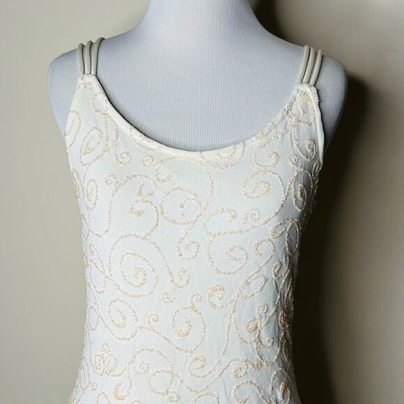 Hugo Buscati Vintage Ivory Beaded Mini Dress - Picture 2 of 8